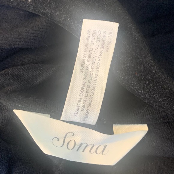 Soma Womens Dress Size Medium Black Sleeveless Ruffle Neck Maxi Smocked Waist - Picture 5 of 6